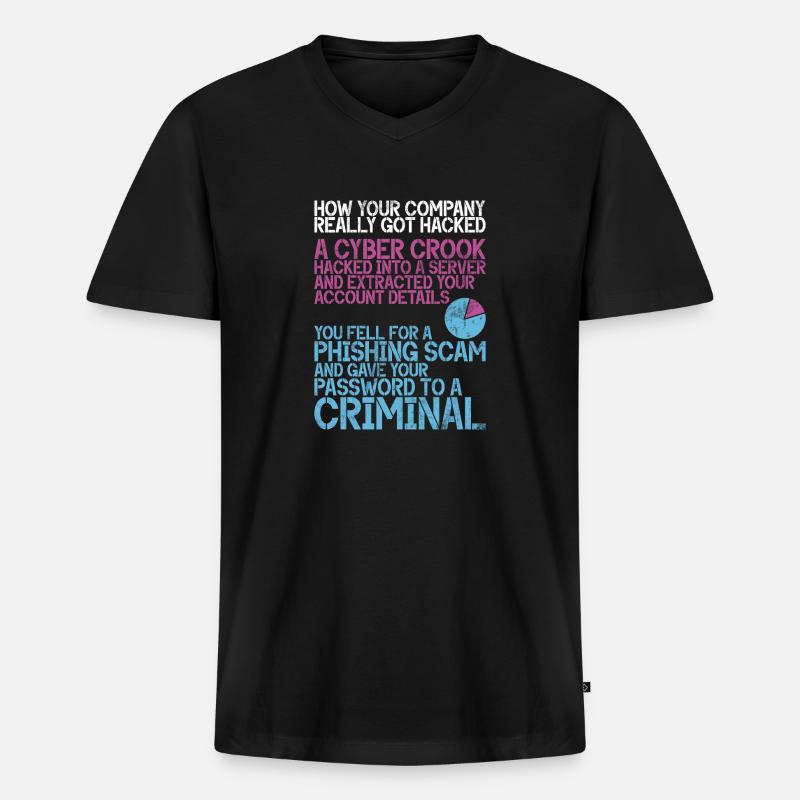 Cyber-sicherheits-hacker-hacking - Männer Premium Bio T-Shirt mit V-Ausschnitt - Schwarz