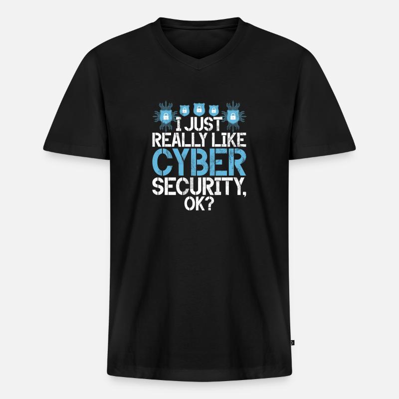 Cyber-sicherheits-hacker-hacking - Männer Premium Bio T-Shirt mit V-Ausschnitt - Schwarz