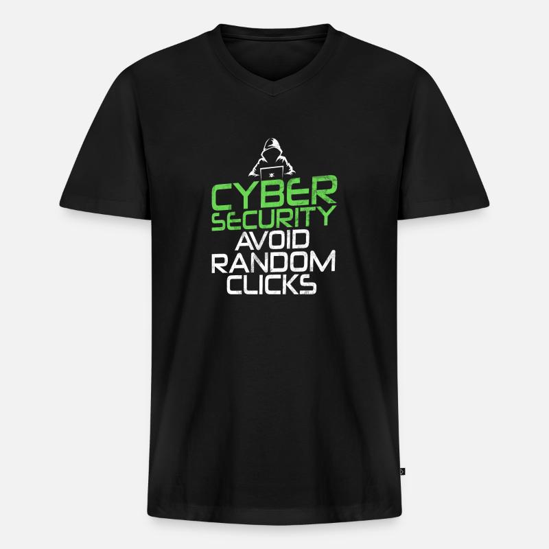 Cyber-sicherheits-hacker-hacking - Männer Premium Bio T-Shirt mit V-Ausschnitt - Schwarz