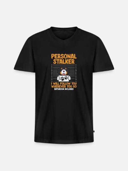 Bernedoodle Hund - Männer Premium Bio T-Shirt mit V-Ausschnitt - Schwarz