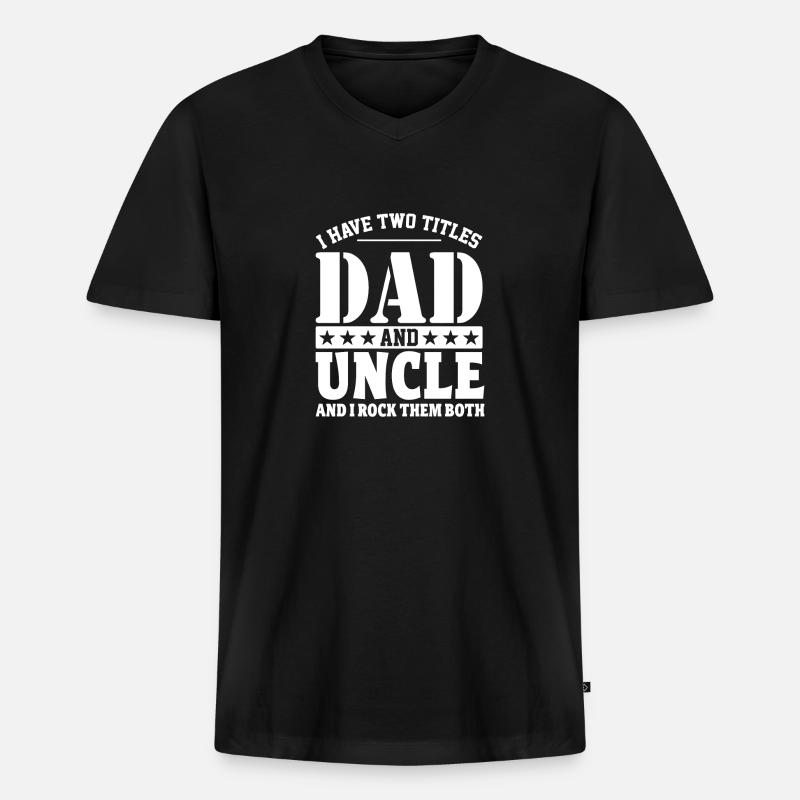 Vater und Onkel - Männer Premium Bio T-Shirt mit V-Ausschnitt - Schwarz