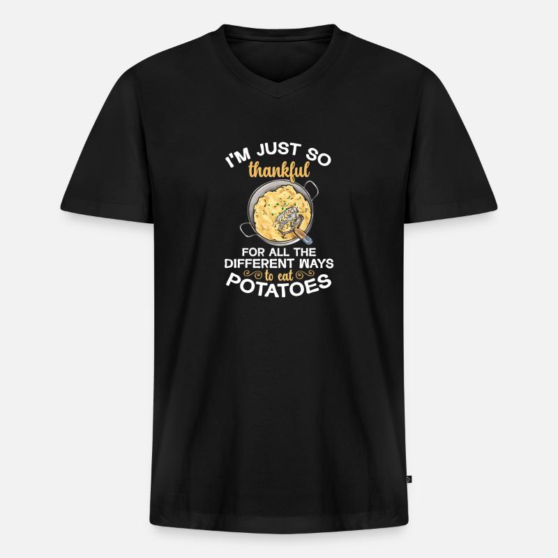 Mashed potatoes Mashed potatoes - Men's Premium Organic T-shirt with V-neck - black