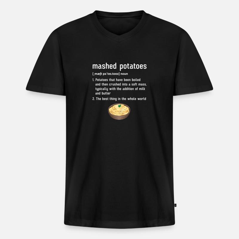 Mashed potatoes Mashed potatoes - Men's Premium Organic T-shirt with V-neck - black