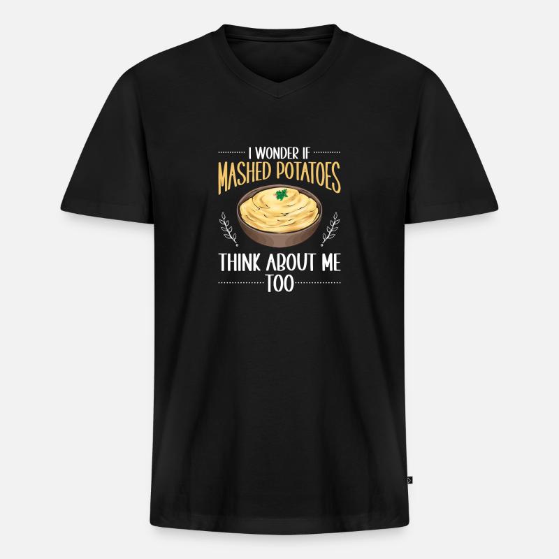 Mashed potatoes Mashed potatoes - Men's Premium Organic T-shirt with V-neck - black