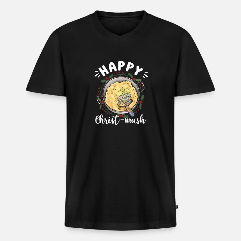 Mashed potatoes Mashed potatoes - Men's Premium Organic T-shirt with V-neck - black