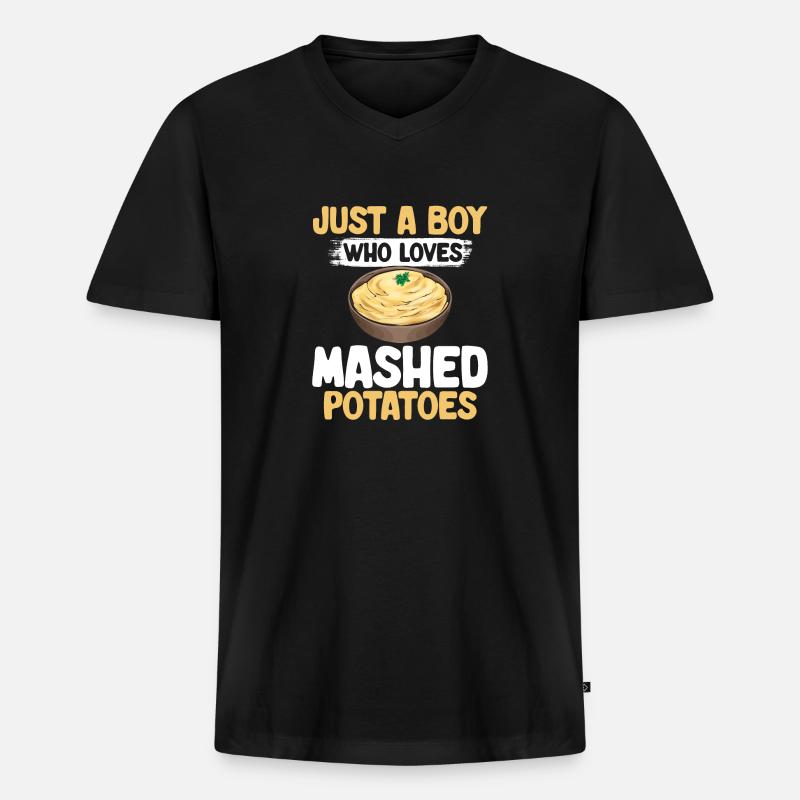 Mashed potatoes Mashed potatoes - Men's Premium Organic T-shirt with V-neck - black