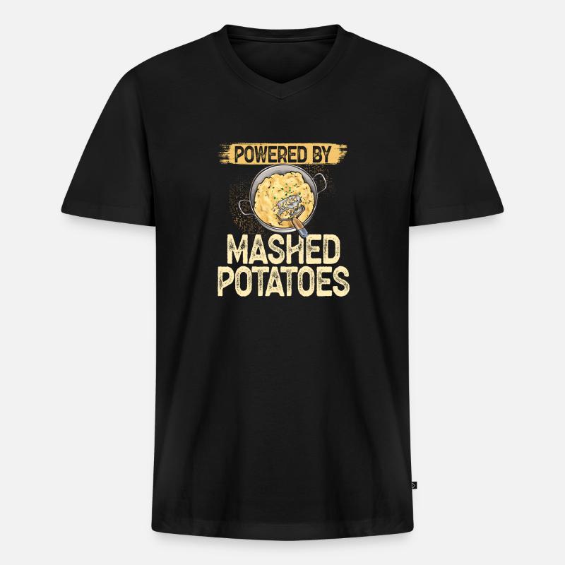 Mashed potatoes Mashed potatoes - Men's Premium Organic T-shirt with V-neck - black
