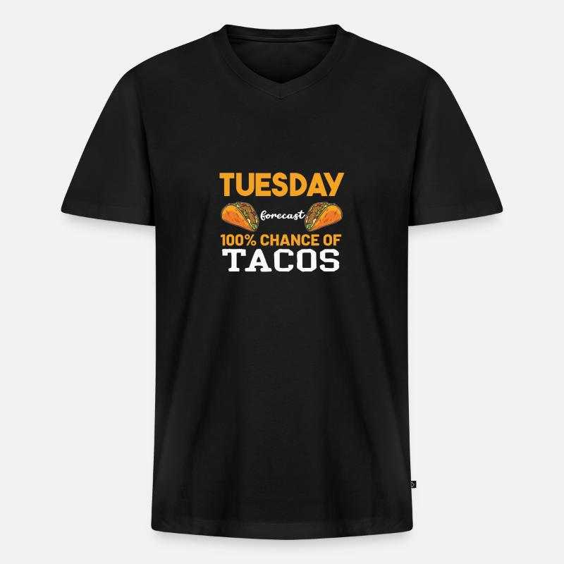 Taco - Männer Premium Bio T-Shirt mit V-Ausschnitt - Schwarz