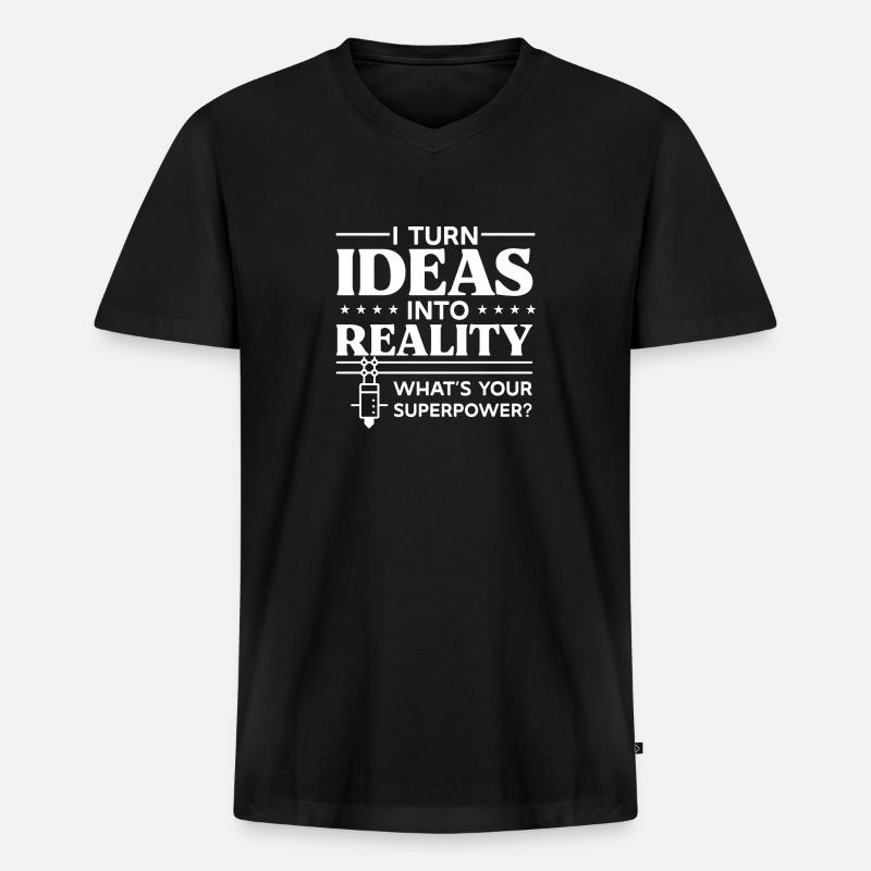3D Drucker 3D Druck - Männer Premium Bio T-Shirt mit V-Ausschnitt - Schwarz