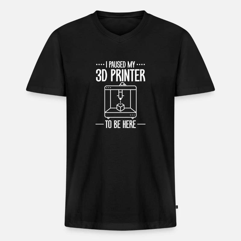 3D Printer 3D Printing - Men's Premium Organic T-shirt with V-neck - black