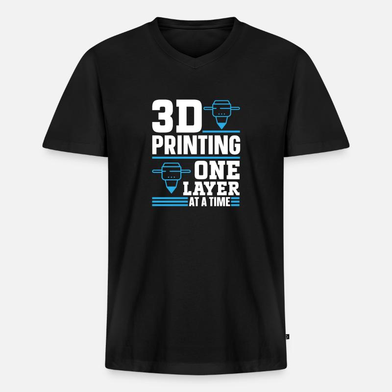 3D Printer 3D Printing - Men's Premium Organic T-shirt with V-neck - black