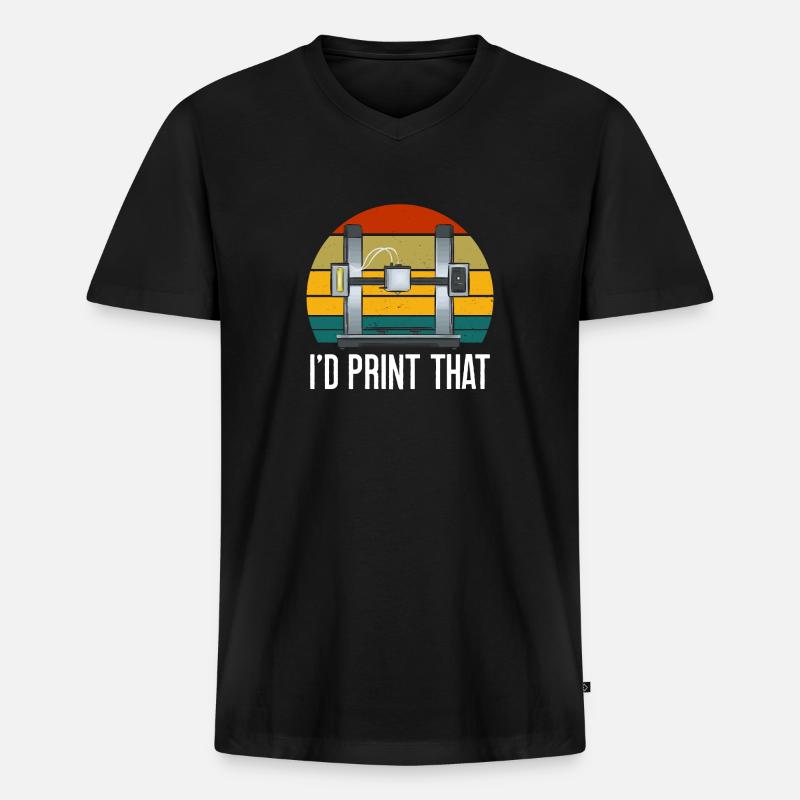 3D Drucker 3D Druck - Männer Premium Bio T-Shirt mit V-Ausschnitt - Schwarz
