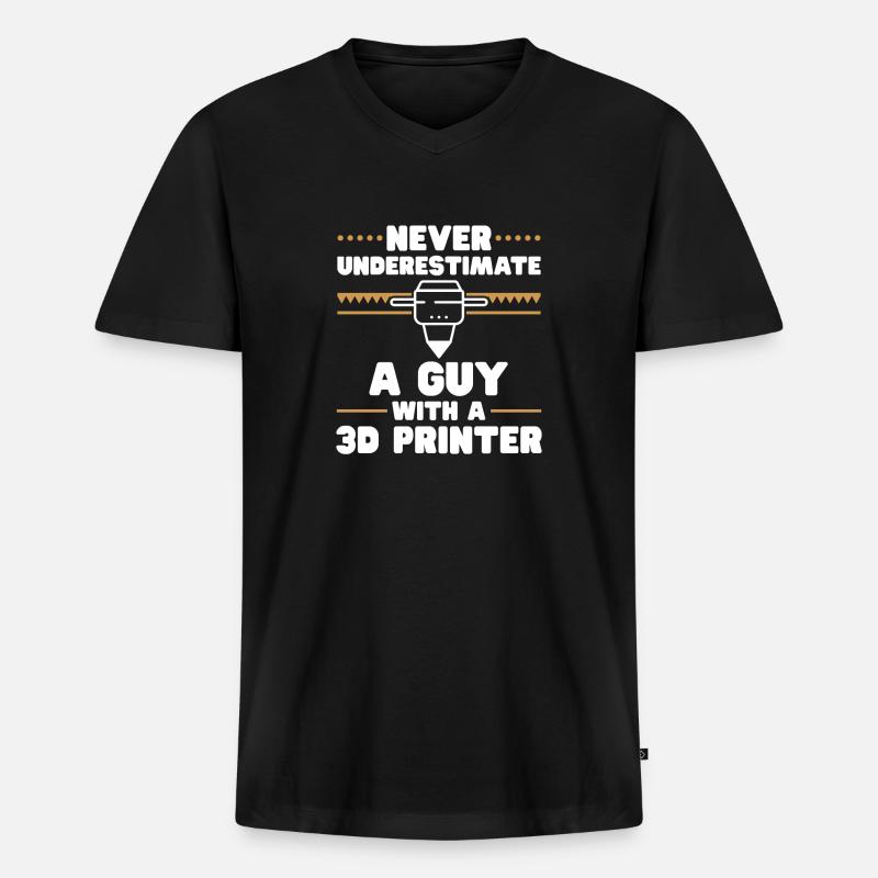 3D Printer 3D Printing - Men's Premium Organic T-shirt with V-neck - black