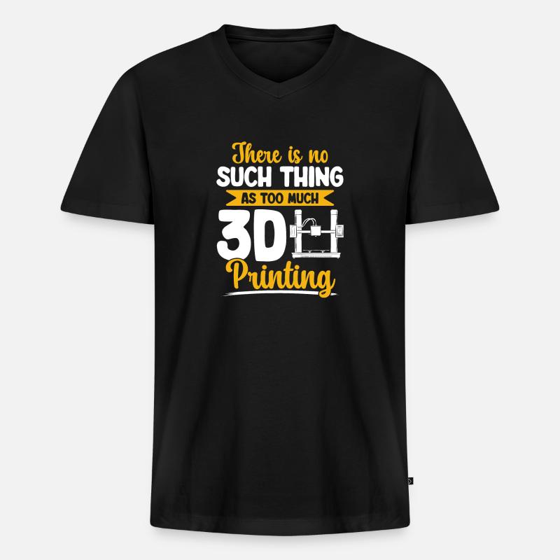 3D Drucker 3D Druck - Männer Premium Bio T-Shirt mit V-Ausschnitt - Schwarz
