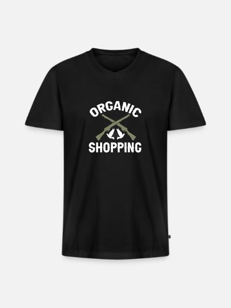 Taubenjäger Taubenjagd Tauben - Männer Premium Bio T-Shirt mit V-Ausschnitt - Schwarz