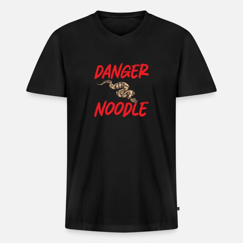 Ball Python Snake King Python - T-shirt encolure en V Premium bio Homme - noir