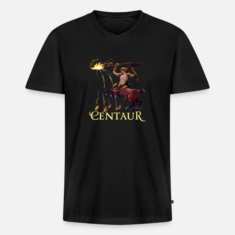 Zentaur - Männer Premium Bio T-Shirt mit V-Ausschnitt - Schwarz