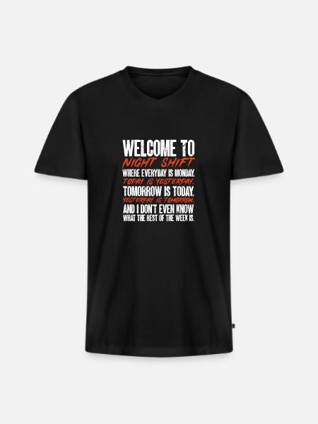 Night Shift Nurse - Men's Premium Organic T-shirt with V-neck - black