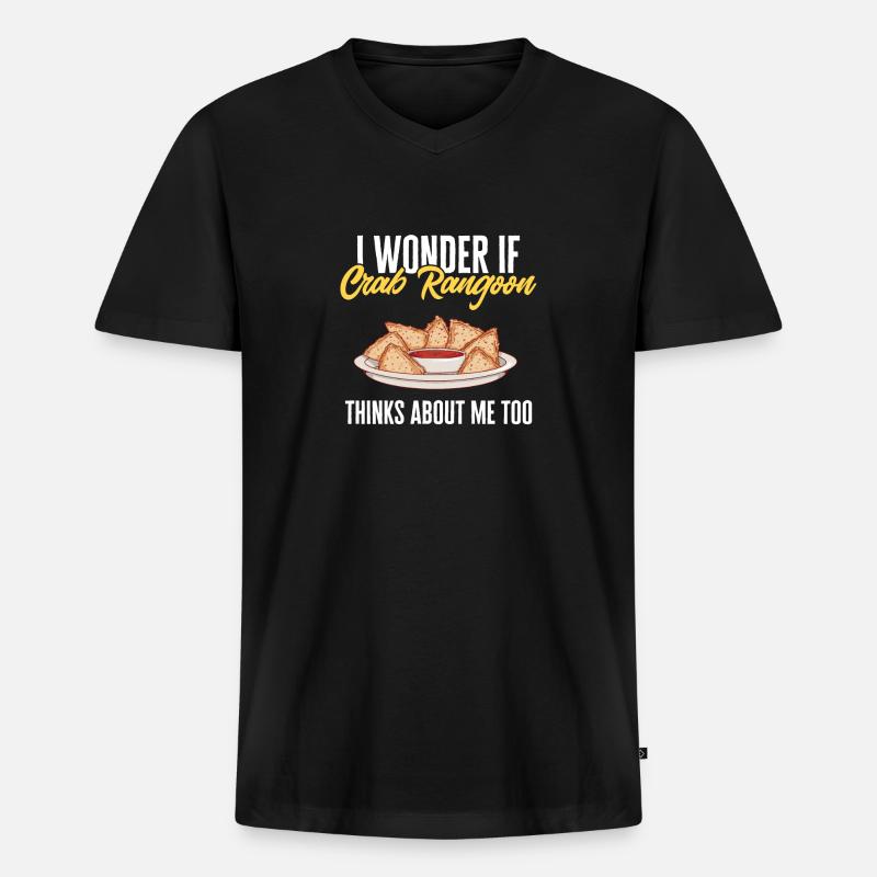 Krabben Rangoon Crab Rangoon - Männer Premium Bio T-Shirt mit V-Ausschnitt - Schwarz