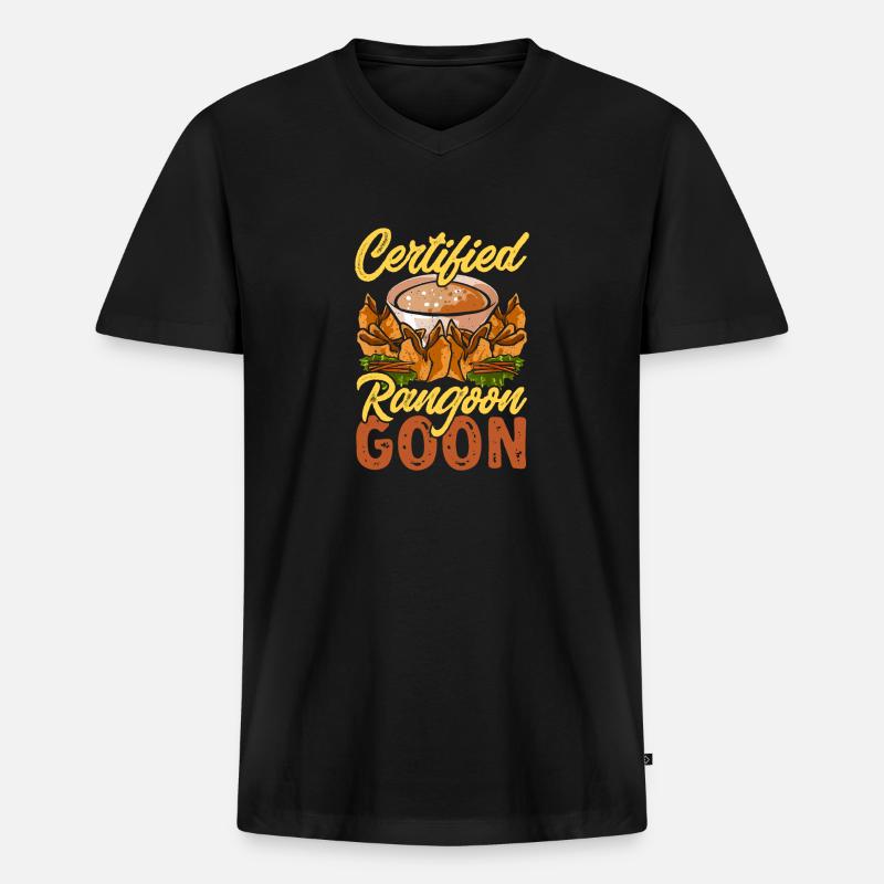 Krabben Rangoon Crab Rangoon - Männer Premium Bio T-Shirt mit V-Ausschnitt - Schwarz