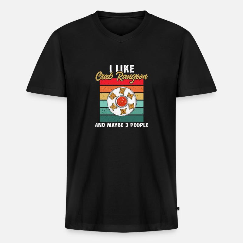 Krabben Rangoon Crab Rangoon - Männer Premium Bio T-Shirt mit V-Ausschnitt - Schwarz