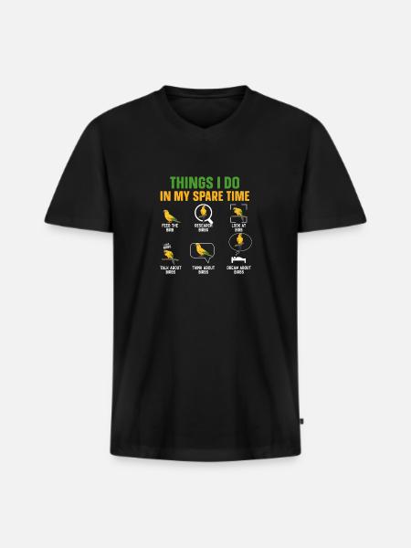 Parakeet Parrot Parakeet Bird - Men's Premium Organic T-shirt with V-neck - black