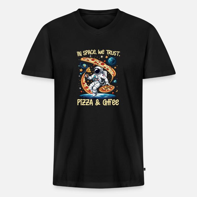 Pizza- und Café-Bereich - Männer Premium Bio T-Shirt mit V-Ausschnitt - Schwarz