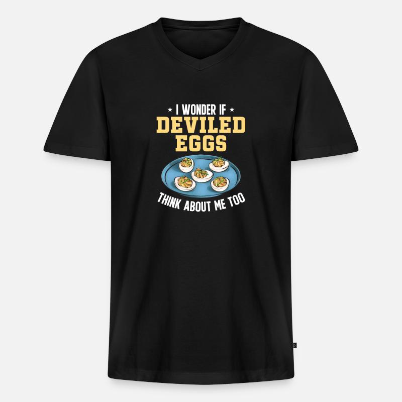 Stuffed Eggs Deviled Eggs - Men's Premium Organic T-shirt with V-neck - black