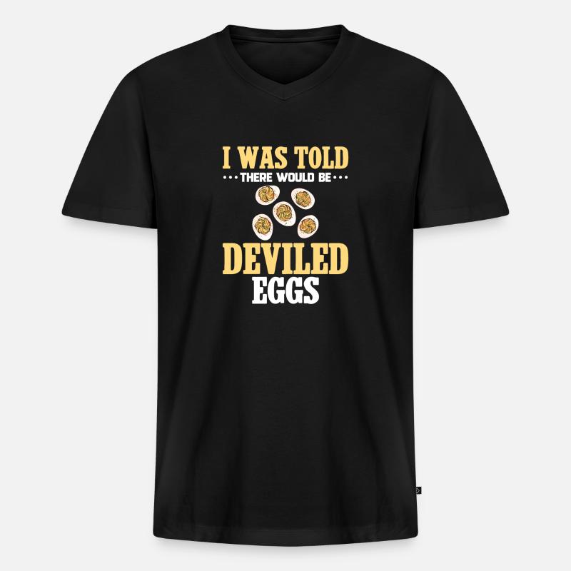 Stuffed Eggs Deviled Eggs - Men's Premium Organic T-shirt with V-neck - black