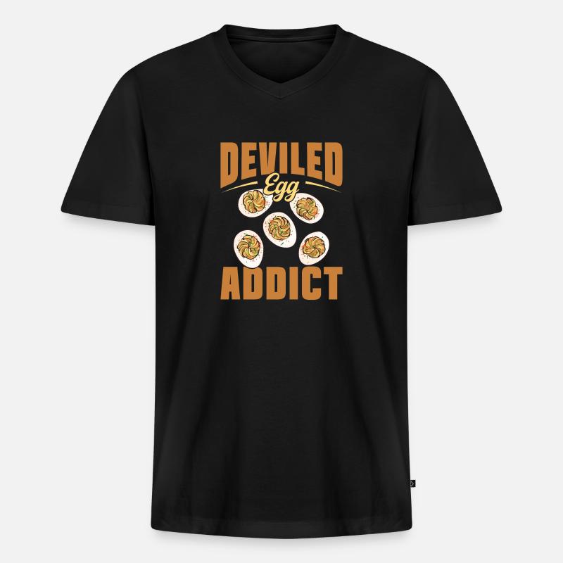 Stuffed Eggs Deviled Eggs - Men's Premium Organic T-shirt with V-neck - black