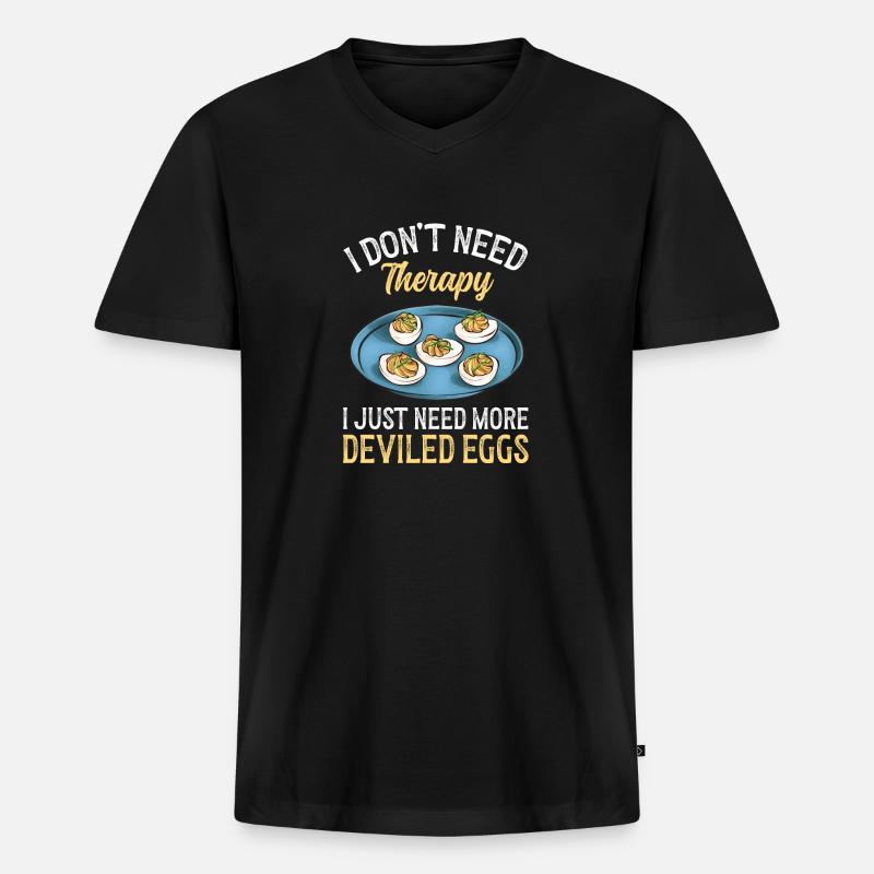 Stuffed Eggs Deviled Eggs - Men's Premium Organic T-shirt with V-neck - black