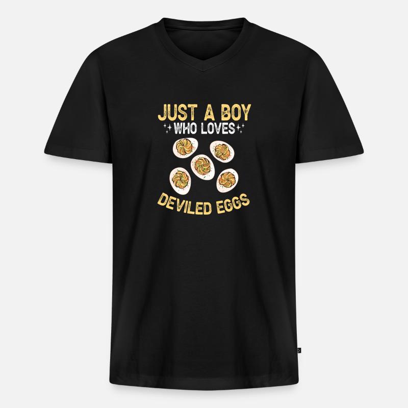 Stuffed Eggs Deviled Eggs - Men's Premium Organic T-shirt with V-neck - black