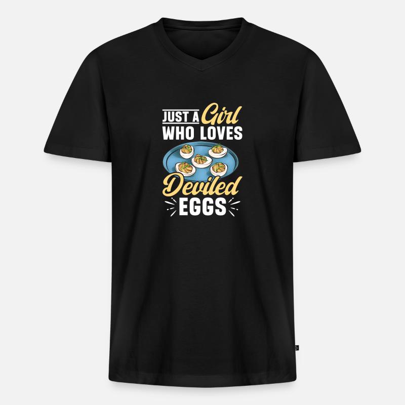 Stuffed Eggs Deviled Eggs - Men's Premium Organic T-shirt with V-neck - black