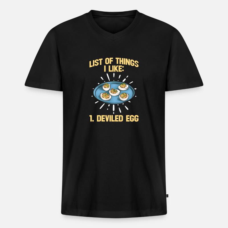 Stuffed Eggs Deviled Eggs - Men's Premium Organic T-shirt with V-neck - black