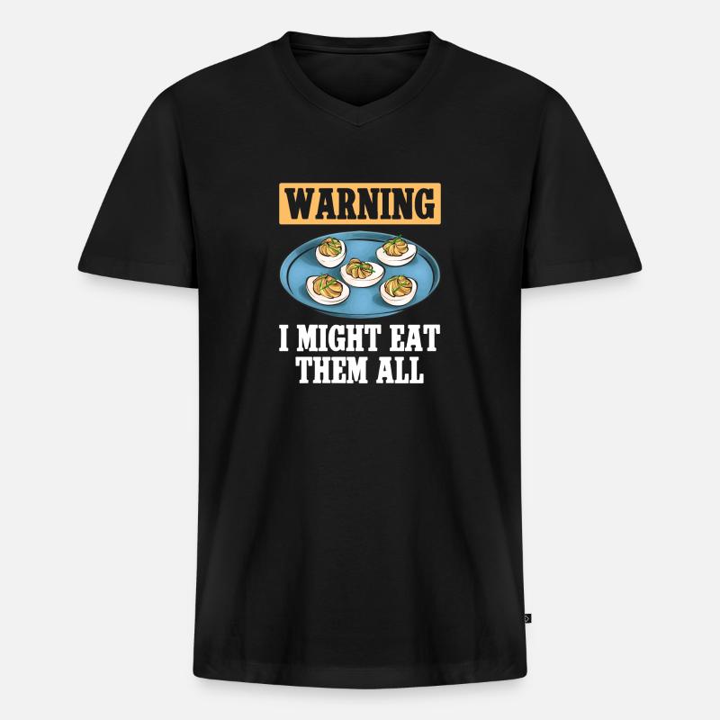 Stuffed Eggs Deviled Eggs - Men's Premium Organic T-shirt with V-neck - black