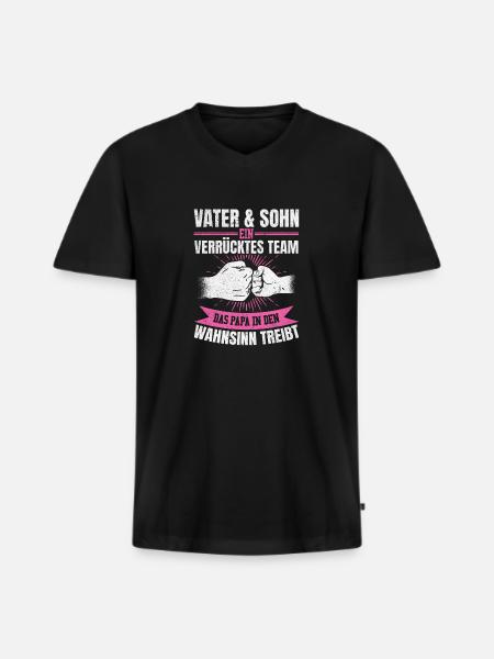 Mère et fille imbattables ensemble - T-shirt encolure en V Premium bio Homme - noir