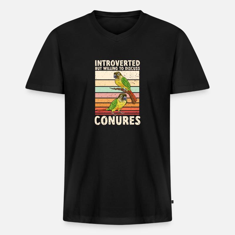 Molinasittich Papagei Vogel Sittich - Männer Premium Bio T-Shirt mit V-Ausschnitt - Schwarz