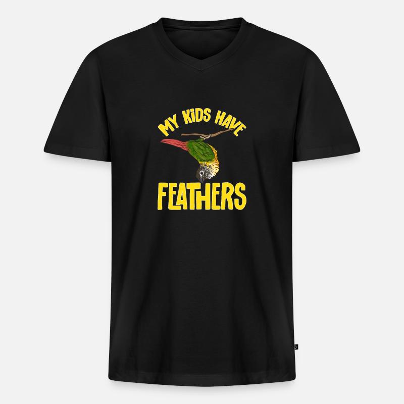 Molinasittich Papagei Vogel Sittich - Männer Premium Bio T-Shirt mit V-Ausschnitt - Schwarz