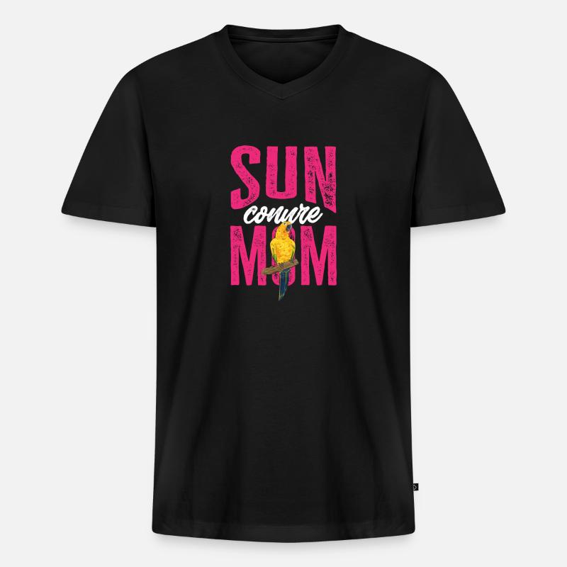 Sonnensittich Papagei Sittich Vogel - Männer Premium Bio T-Shirt mit V-Ausschnitt - Schwarz