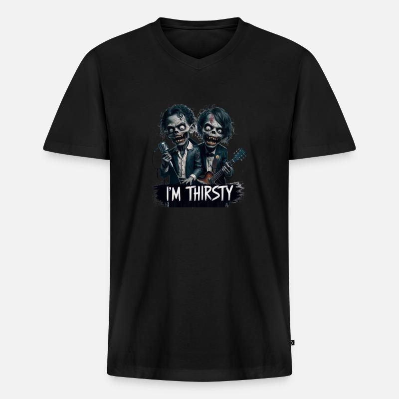 ICH HABE DURST - Männer Premium Bio T-Shirt mit V-Ausschnitt - Schwarz