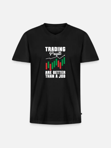 Trading Crypto Stock Market Investor Day Trader - T-shirt encolure en V Premium bio Homme - noir