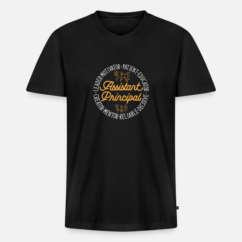 Stellvertretender Schulleiter - Männer Premium Bio T-Shirt mit V-Ausschnitt - Schwarz