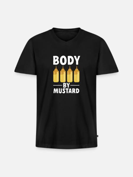 Senf Mustard - Men's Premium Organic T-shirt with V-neck - black