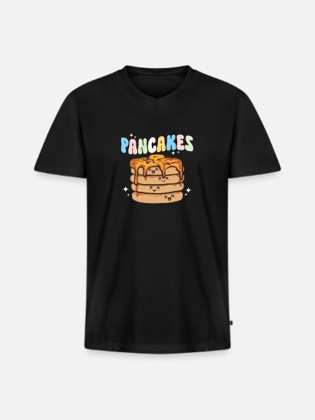 Pancake Breakfast Pancakes - Men's Premium Organic T-shirt with V-neck - black