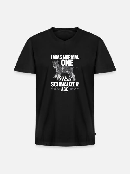 Miniature Schnauzer Dog Schnauzer - Men's Premium Organic T-shirt with V-neck - black