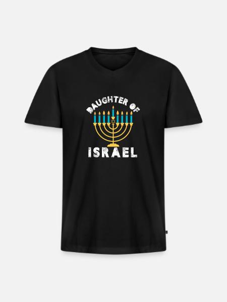 Daughter of Israel - Men's Premium Organic T-shirt with V-neck - black