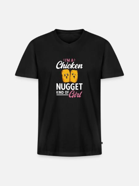Chicken Nugget Lover Chicken Nuggets - Men's Premium Organic T-shirt with V-neck - black