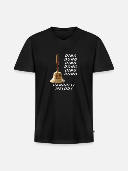 DING DONG HANDBELL MELODY - Men's Premium Organic T-shirt with V-neck - black