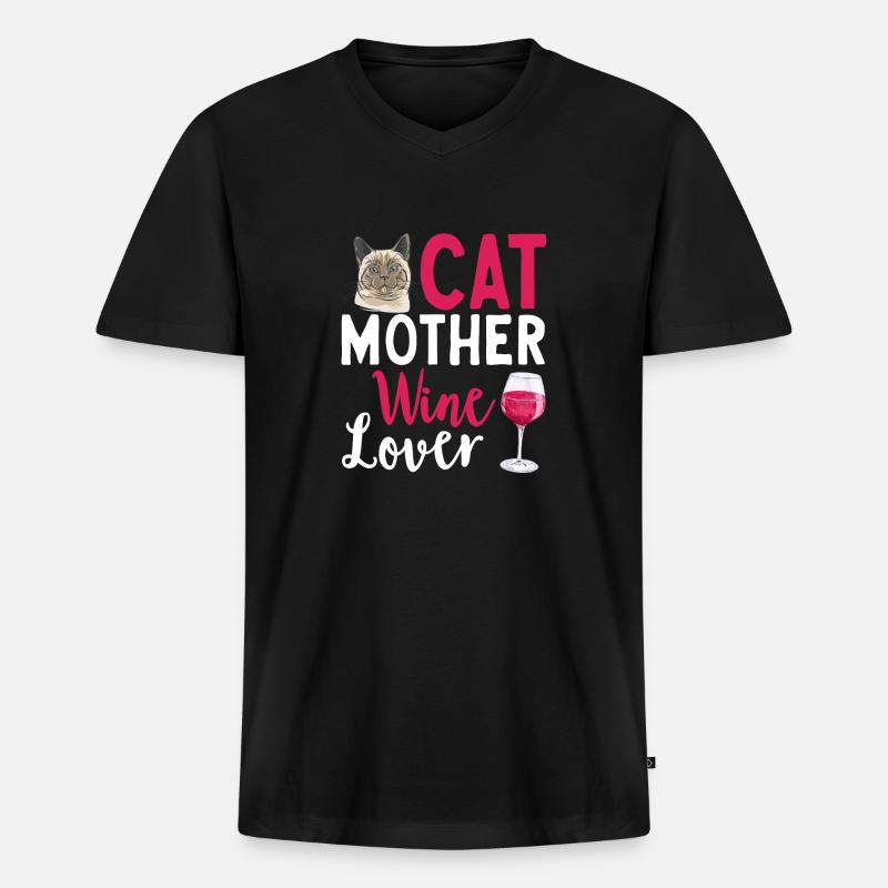Siamkatze Katze Siamese - Männer Premium Bio T-Shirt mit V-Ausschnitt - Schwarz
