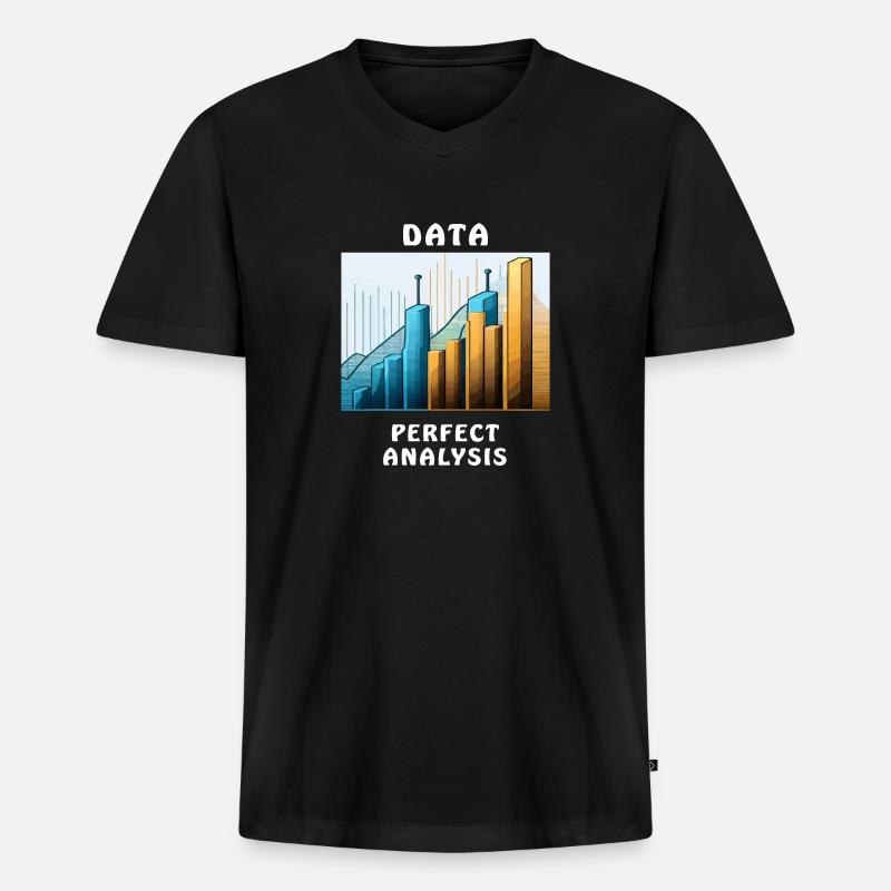 DATA PERFECT ANALYSIS - Männer Premium Bio T-Shirt mit V-Ausschnitt - Schwarz